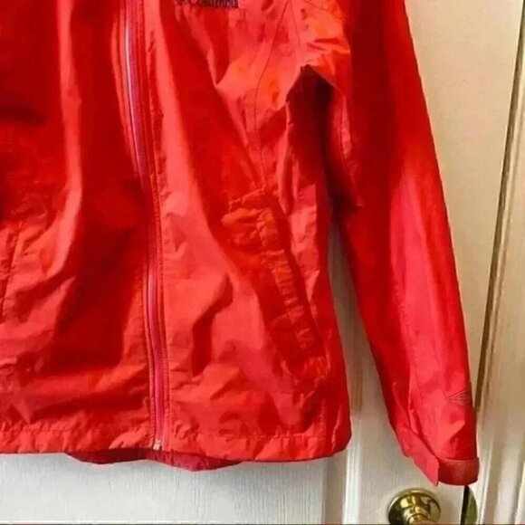 Columbia Jacket Omni Shield Waterproof Nylon Windbreaker Hood Coral Orange XS - Picture 7 of 16